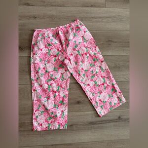 Lily Pulitzer Pink Floral Crop Lounge Pants - Large